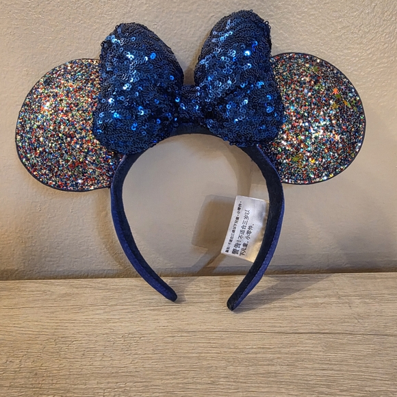 Disney Accessories - Disney 2020 Sequin Blue Bow Mickey Mouse Ears Headband